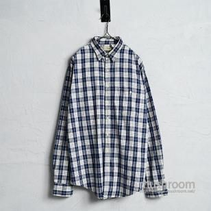 L.L.BEAN PALAKA PLAID COTTON SHIRT1980'S/VERY GOOD CONDITION/LARGE