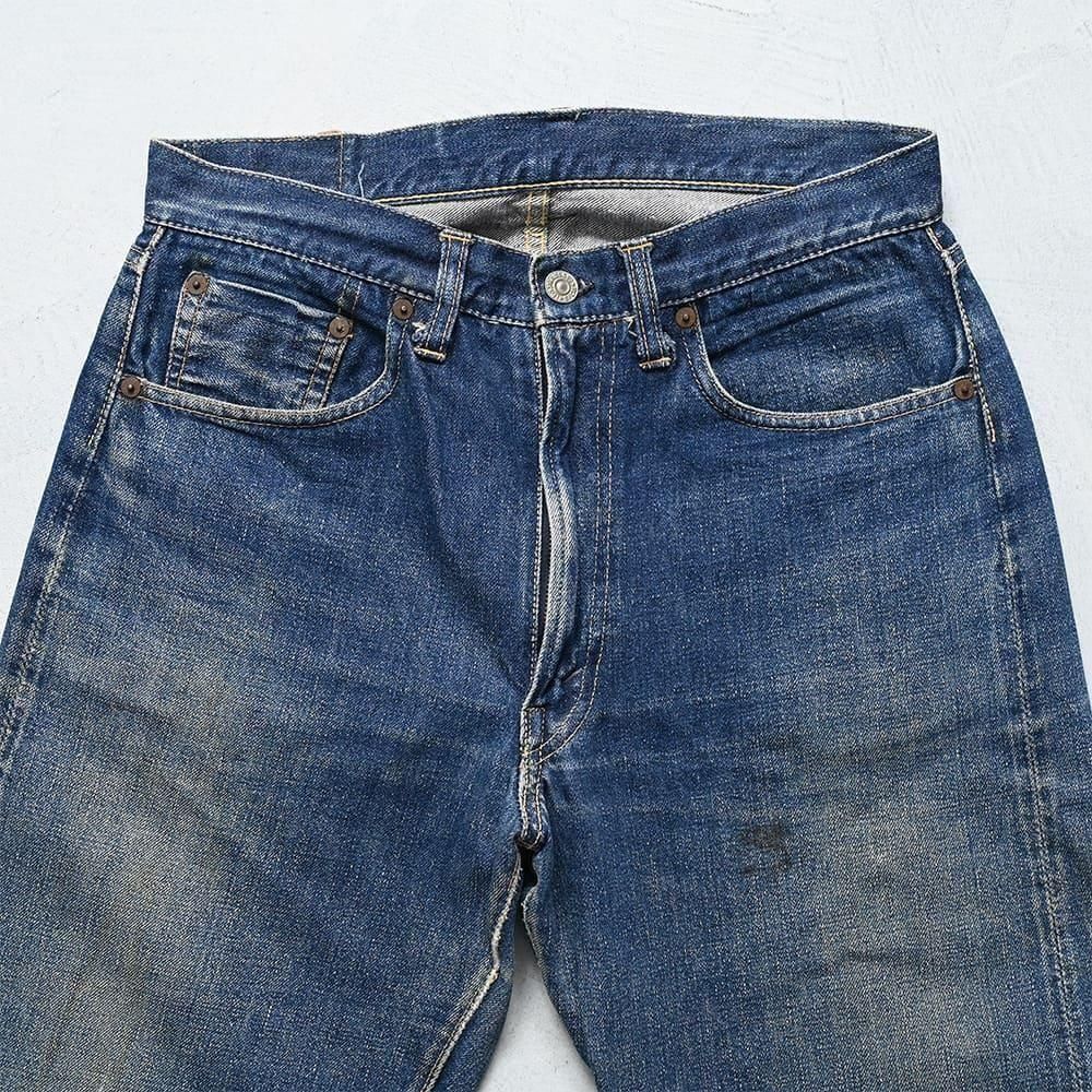 古着 50s Levi's 501XX 革 レザーパッチ 濃紺 インディゴ デニム