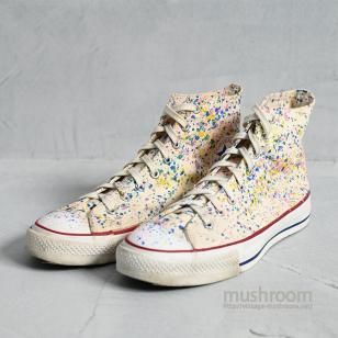 CONVERSE ALL-STAR Hi CANVAS SHOES with PAINT1980'S/GOOD CONDITION/SZ 10 1/2