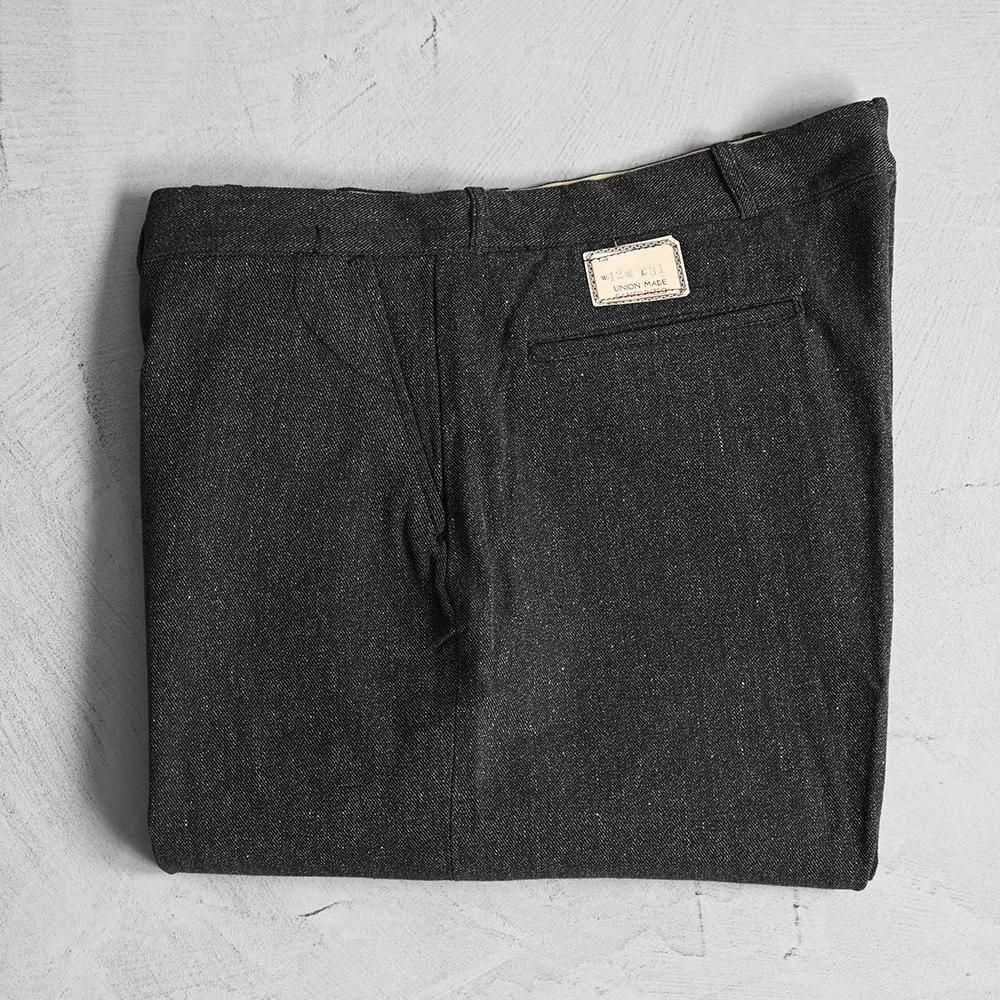 OLD BLACK COVERT WORK TROUSERSDEADSTOCK/W42L31