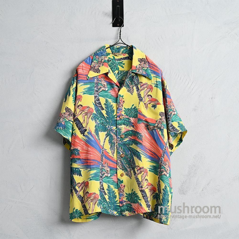 KAMEHAMEHA S/S HAWAIIAN SHIRT1950'S/GOOD CONDITION