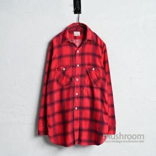 BIG MIKE SHADOW PLAID PRINT FLANNEL SHIRT1950'S60'S/GOOD CONDITION/SZ 15
