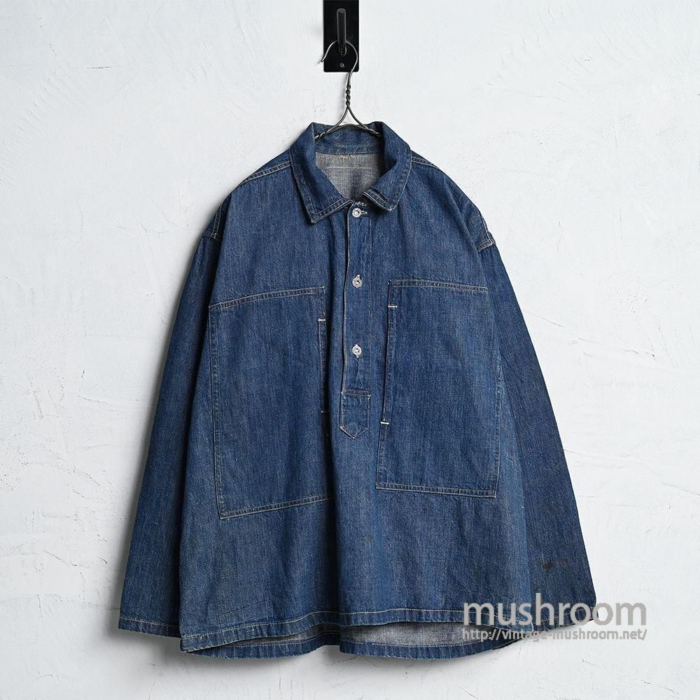 U.S.ARMY DUNGAREE DENIM JUMPER with YELLOW STITCHAround 1930'S/DARK COLOR