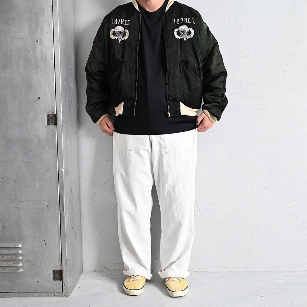 AIRBORNE JAPAN-KOREA SOUVENIR JACKET（1950'S/BLACK TWO-TONE