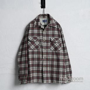 PENDLETON SHADOW PLAID L/S WOOL SHIRT1950'S/GOOD CONDITION/LARGE