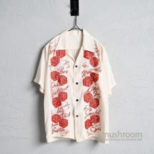 OLD CRAPS PRINT RAYON SHIRTAround 1950'S/GOOD CONDITION