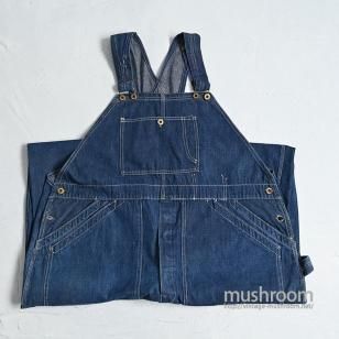 DUBBLEWARE W/KNEE DENIM OVERALL with UNIQUE DETAIL1930'S40'S/DARK COLOR/BIG SIZE