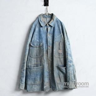 PAY DAY DENIM COVERALL1940'S50'S/GOOD AGING & REPAIR