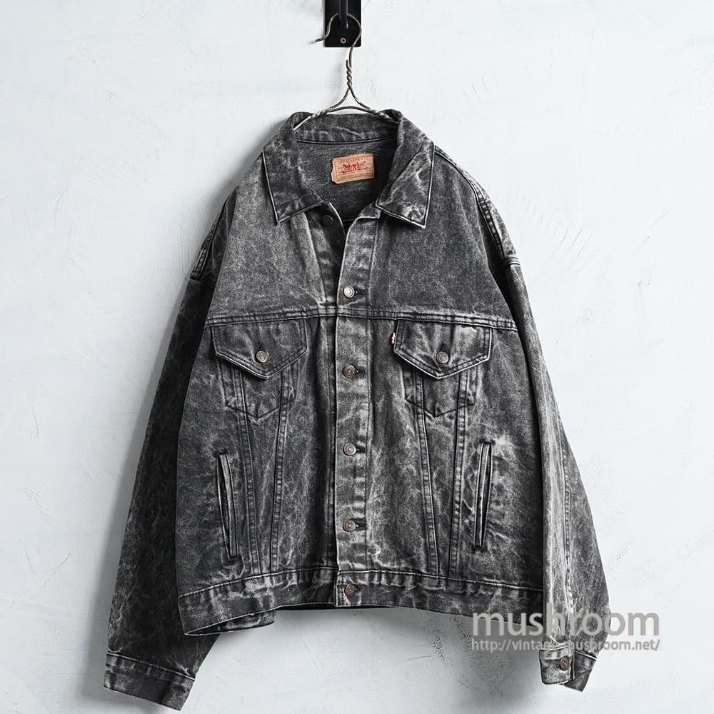 LEVI'S 70507-0253 ACID WASH BLACK DENIM JACKET'87/VERY GOOD CONDITION/X-LARGE