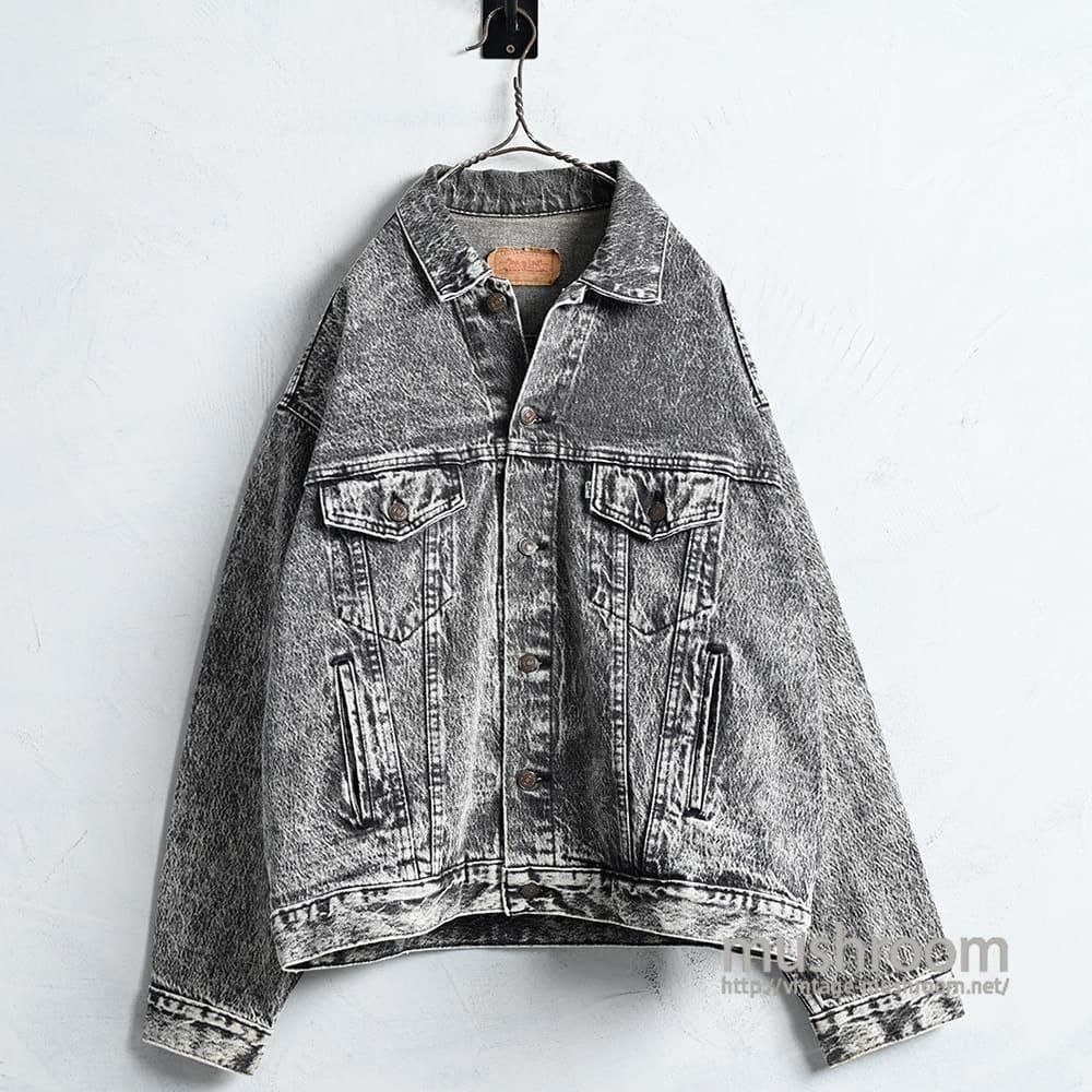LEVI'S 70507-0550 ACID WASH BLACK DENIM JACKET'88/VERY GOOD CONDITION/X-LARGE