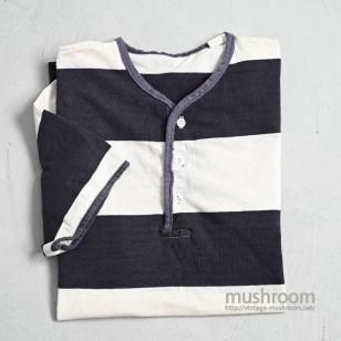 OLD BLKWHT WIDE BORDER STRIPE HENRY-NECK T-SHIRTAround 1970'S