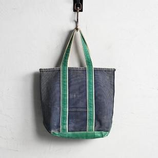L.L.BEAN NVYGRN DELUXE TOTE1980'S/LONG TYPE/GOOD AGING