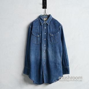 WRANGLER 27MW DENIM WESTERN SHIRTEarly Type/GOOD INDIGO