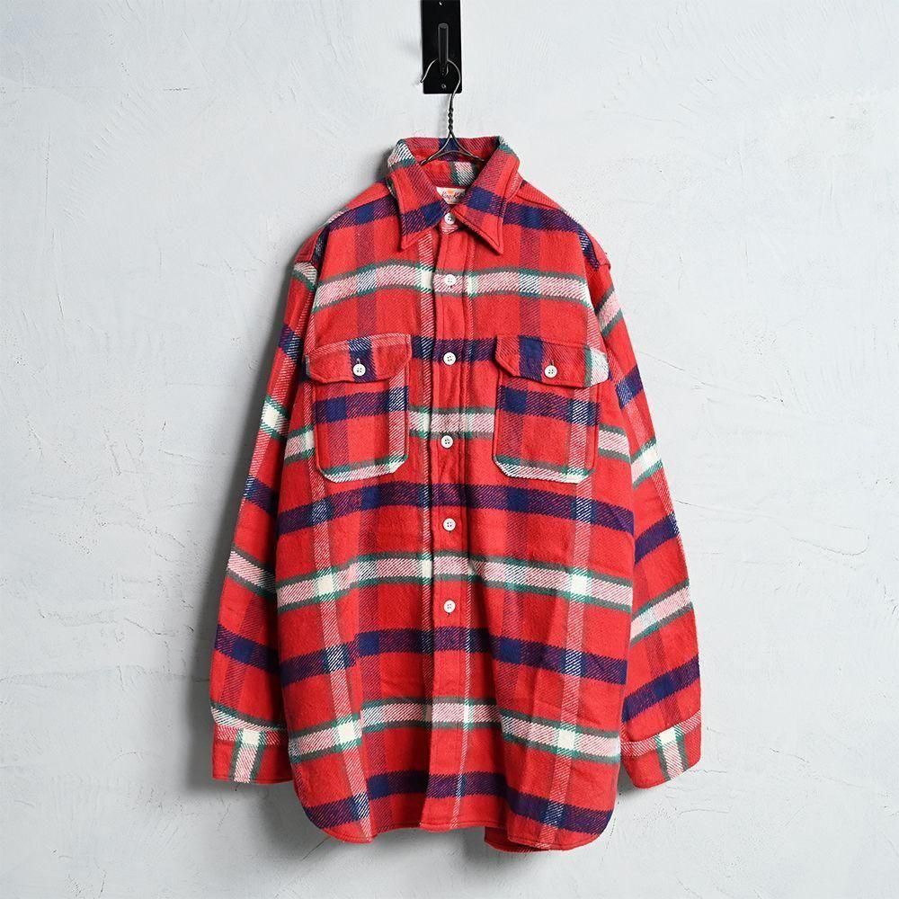 KING KOLE PLAID FLANNEL SHIRT（Around 1950'S/DEADSTOCK/SZ 15