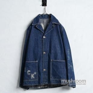 WW2 HEAD LIGHT 2-Pocket DENIM COVERALL with PAINTDARK COLOR