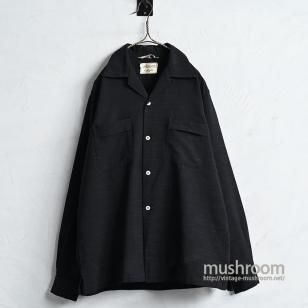 PACIFIXED L/S BLACK WOOL SHIRT1950'S/GOOD CONDITION/ML