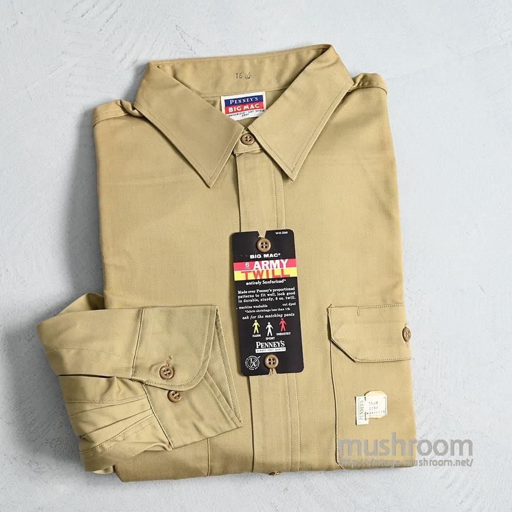 BIG MAC ARMY TWILL WORK SHIRT1950'S/DEADSTOCK/SZ 16M 