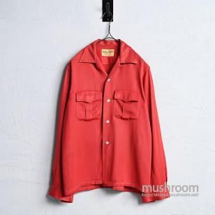 RICHMAN BROTHERS PLAIN L/S RAYON SHIRTGOOD CONDITION/MEDIUM