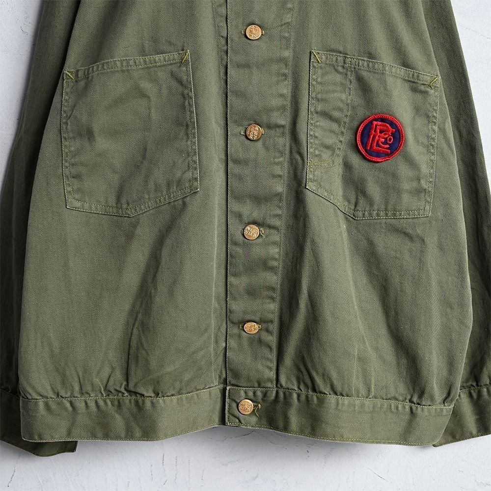NEVER-RIPUM COTTON TWILL RAILROAD JACKET with PATCH（SZ 46