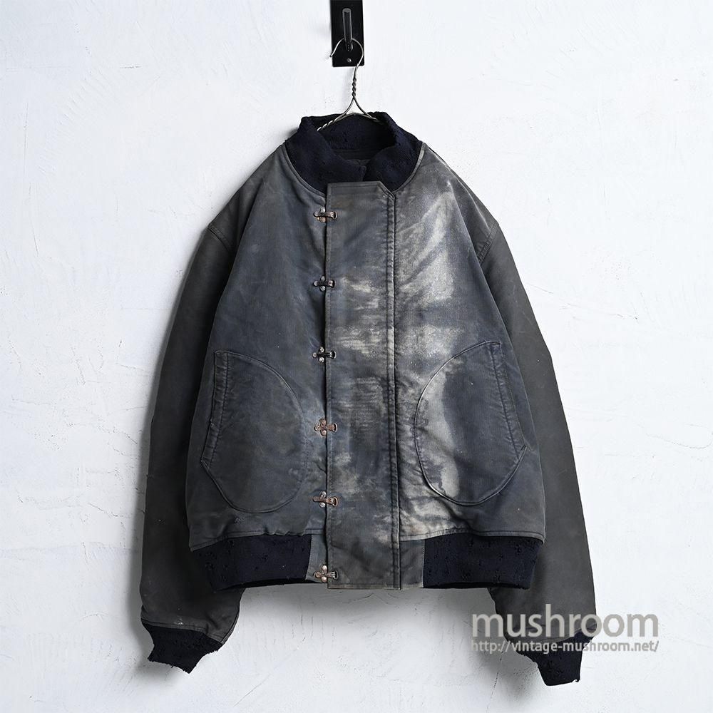 WW2 U.S.NAVY BLUE DECK JACKET with STENCILAMAZING AGING/BIG SIZE
