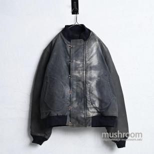 WW2 U.S.NAVY BLUE DECK JACKET with STENCILAMAZING AGING/BIG SIZE