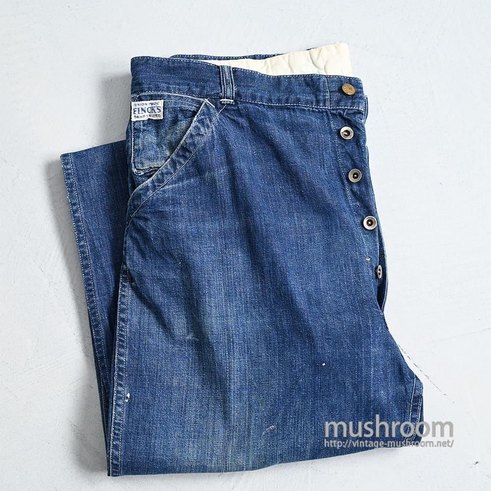 FINCK'S DENIM TROUSERS with PAINT（1940'S/GOOD DETAIL & GOOD