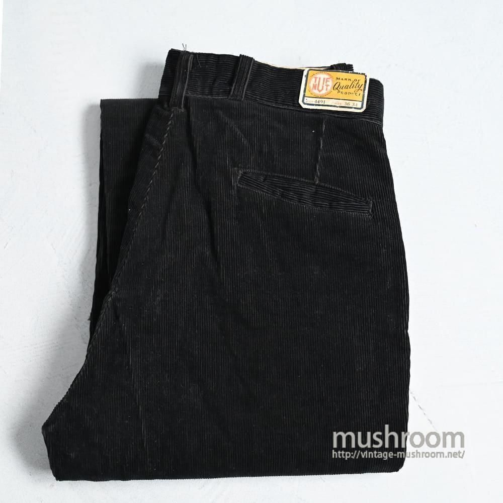 TUF NUT BLACK CORDUROY WORK TROUSERS1930'S/W36L34