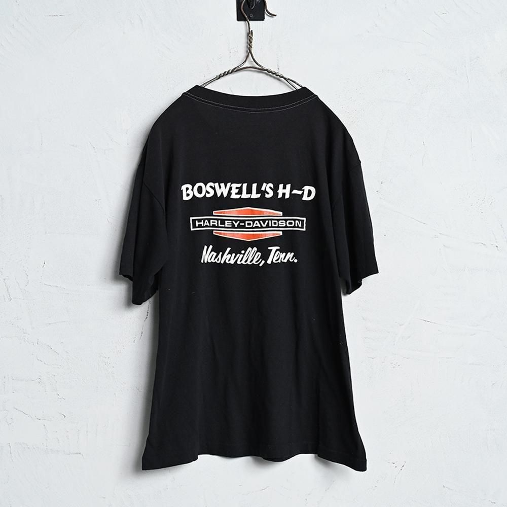 ヴィンテージ【Harley-Davidson】スカル ウォッシュ 半袖Tシャツ HARLEY-DAVIDSON