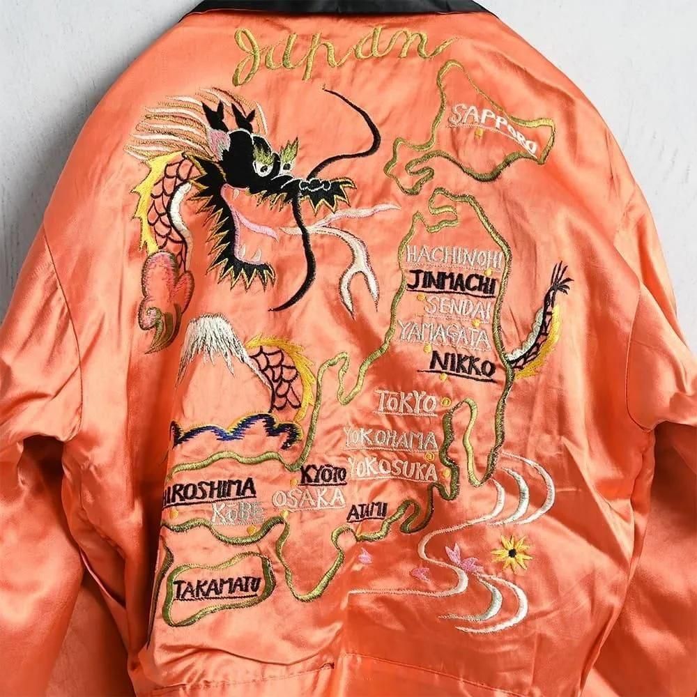 JAPAN SOUVENIR JACKET with UNUSUAL COLOR（Around 1950'S/GOOD