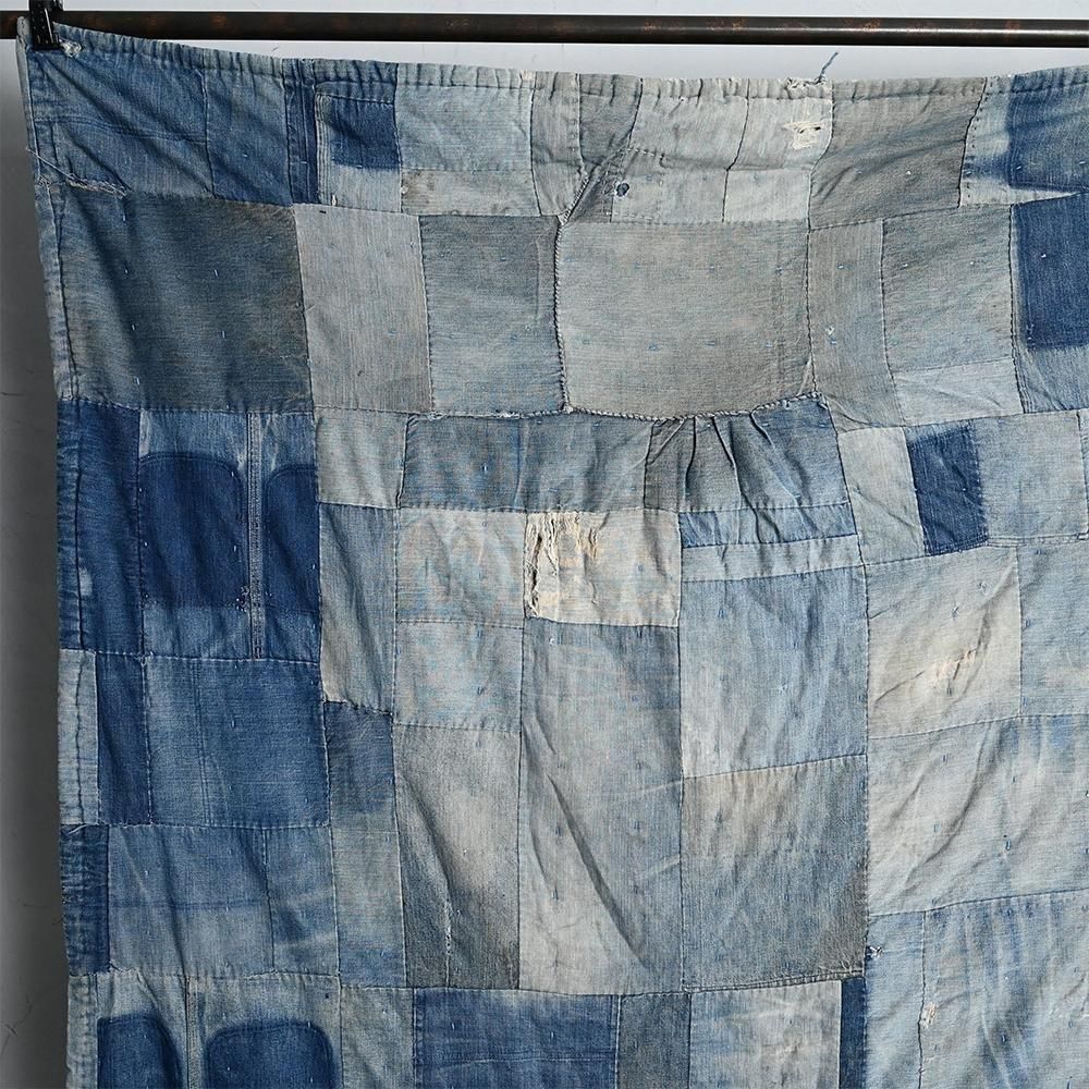 INDIGO DENIM PATCHWORK QUILT(1950'S) - 古着屋 ｜ mushroom
