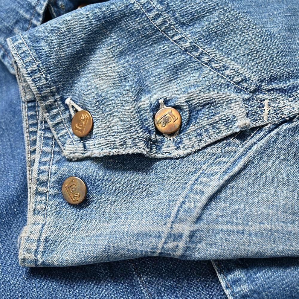30's Lee91-lj ハウスマークカバーオールsize42   ビンテージ 40's Lee ハウスマークタグ 98-J ヒッコリーカバーオール 良