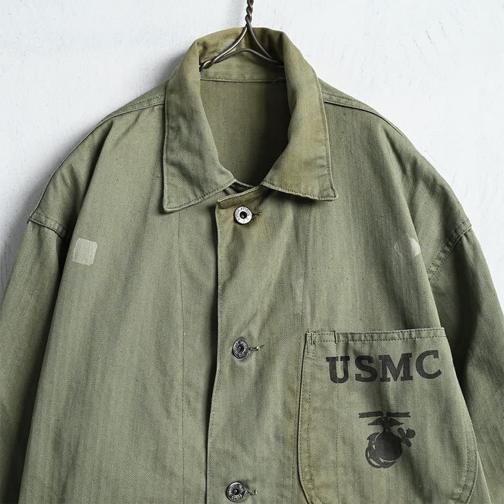 WW2 USMC P-41 HBT UTILITY JACKET（JUST-WASHED/SZ 36） - 古着
