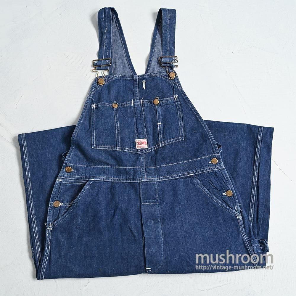 CROWN DENIM OVERALL1950'S/GOOD CONDITION & DARK COLOR