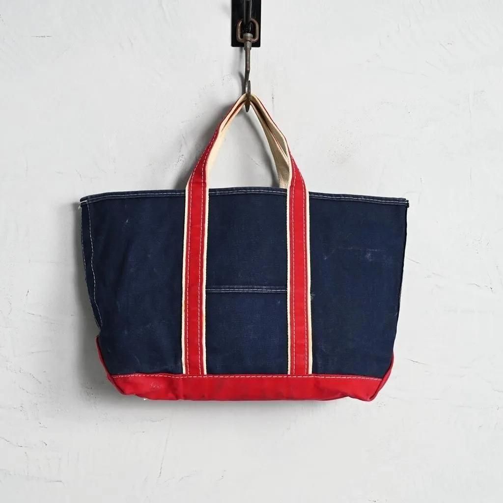 L.L.BEAN NVYRED DELUXE TOTE1980'S/VERY GOOD CONDITION/LARGE