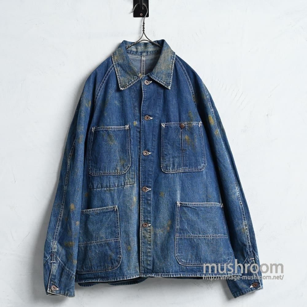 30s Chore jacket ビンテージ カバーオール 30s 40s BLACK BEAR DENIM CHORE JACKET （1940'S/GOOD CONDITION） - 古着屋