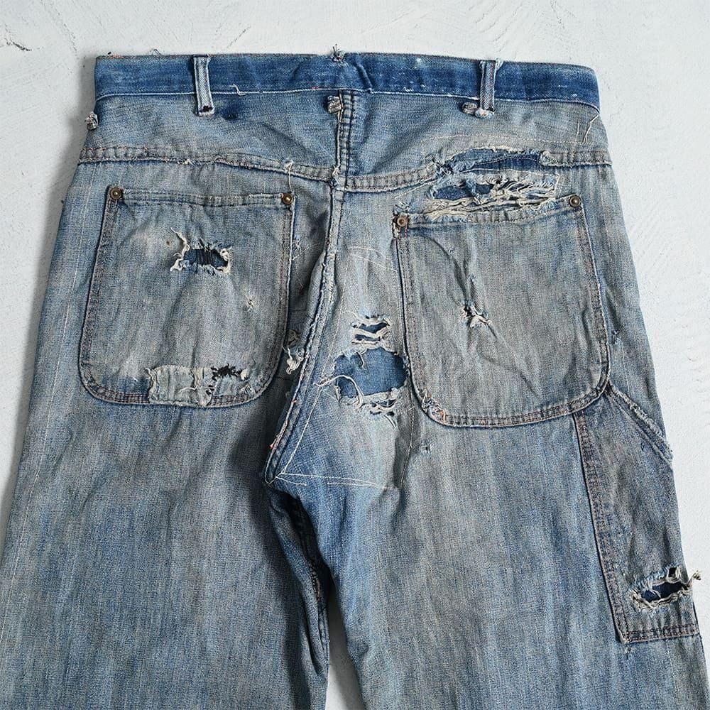 パンツ vintage Euro repair pants OLD DENIM PAINTER PANTS（Around 1940'S/AMAZING REPAIR
