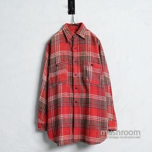 OLD L/S PLAID FLANNEL SHIRTAround 1950'S/GOOD CONDITION