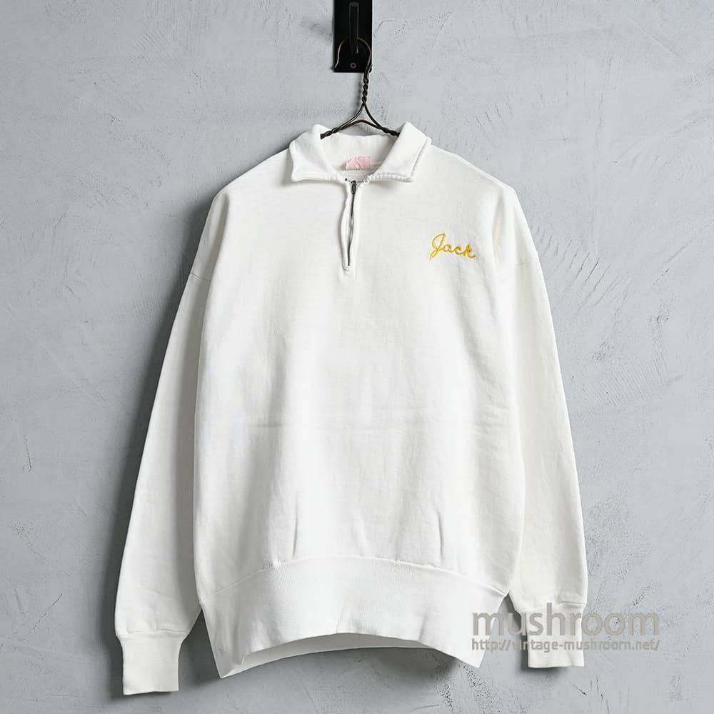 HEALTHKNIT HALF-ZIP SWEAT SHIRT with EMBROIDERY（1950'S/GOOD