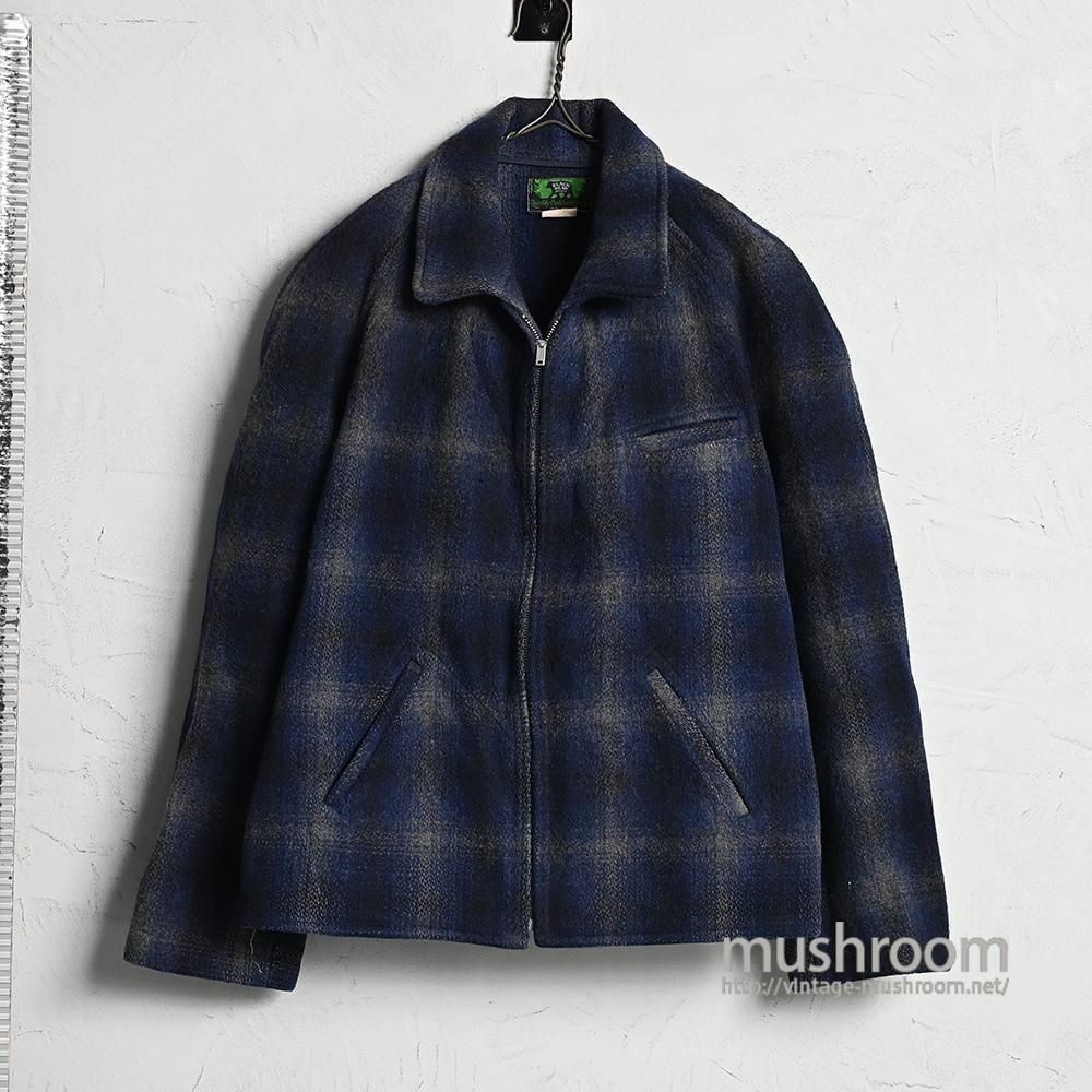 BLACK BEAR PLAID SHADOW WOOL SPORTS JACKET（1940'S/VERY GOOD