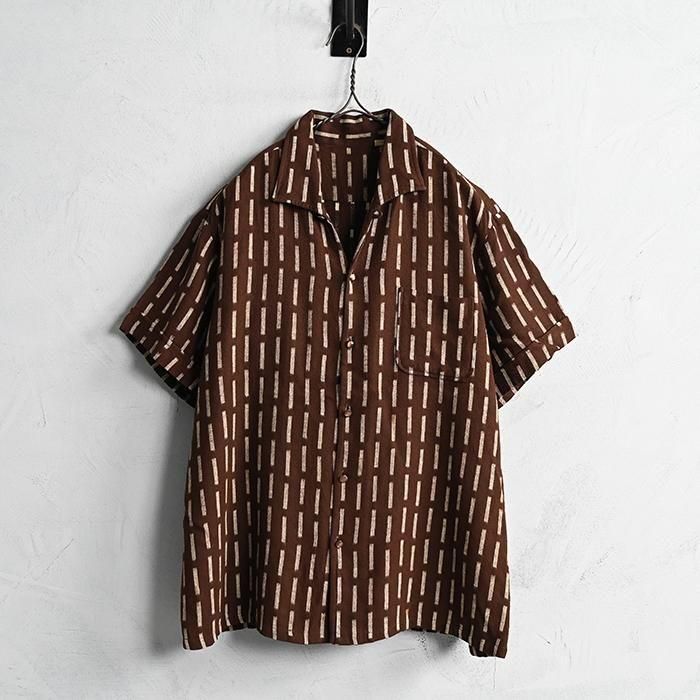 OLD ITALIAN COLLAR S/S ROCKABILLY SHIRT1950'S/VERY GOOD CONDITION/LARGE