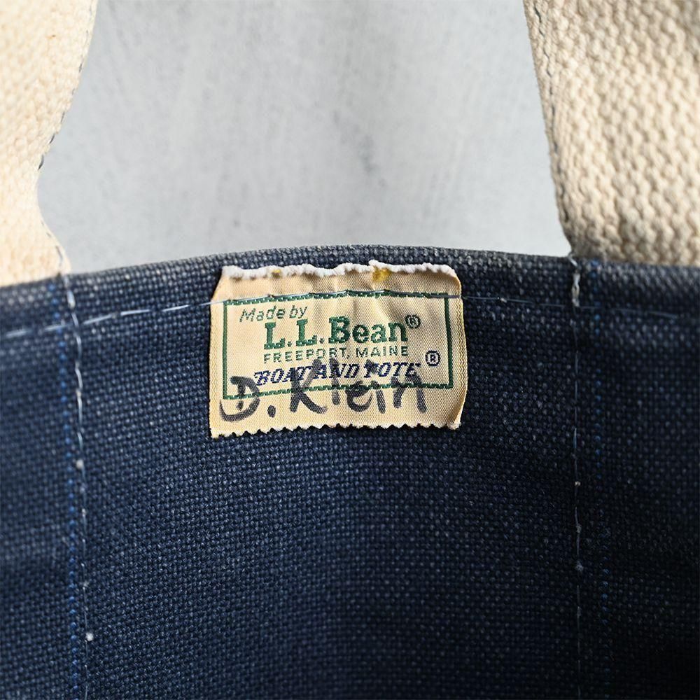 L.L.BEAN NVY×GRN DELUXE TOTE（1980'S/LONG TYPE/GOOD FADE