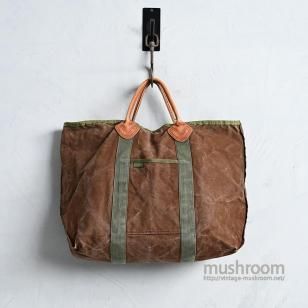 L.L.BEAN CANVAS TOTE BAG with LEATHER HANDLEAround 1990'S/GOOD CONDITION