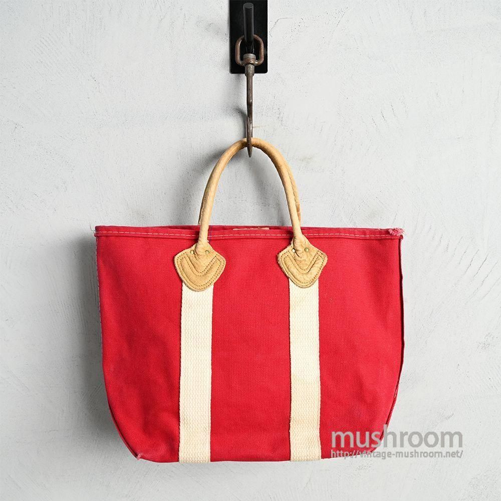 L.L.BEAN CANVAS TOTE BAG with LEATHER HANDLE（1980'S/RED