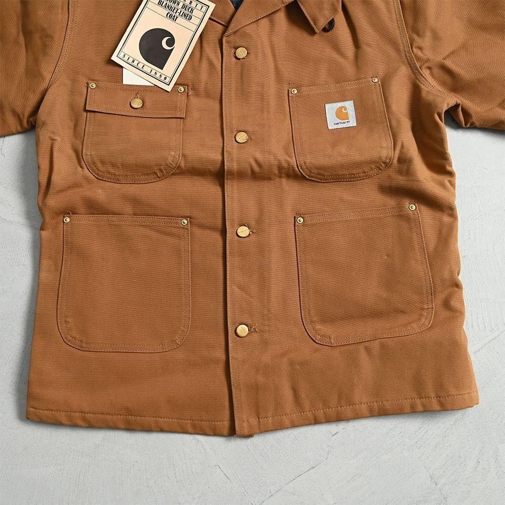 CARHARTT BROWN DUCK BLANKET LINED COAT with HOODY（DEADSTOCK