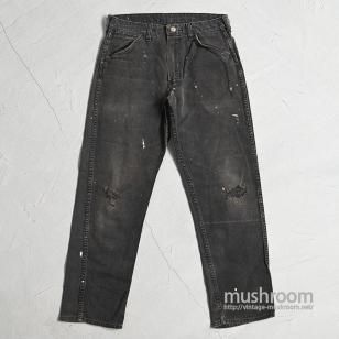 WRANGLER BLACK KATSURAGI TAPERED PANTS with PAINT1960'S/GOOD FADE & DAMAGE/W32L30