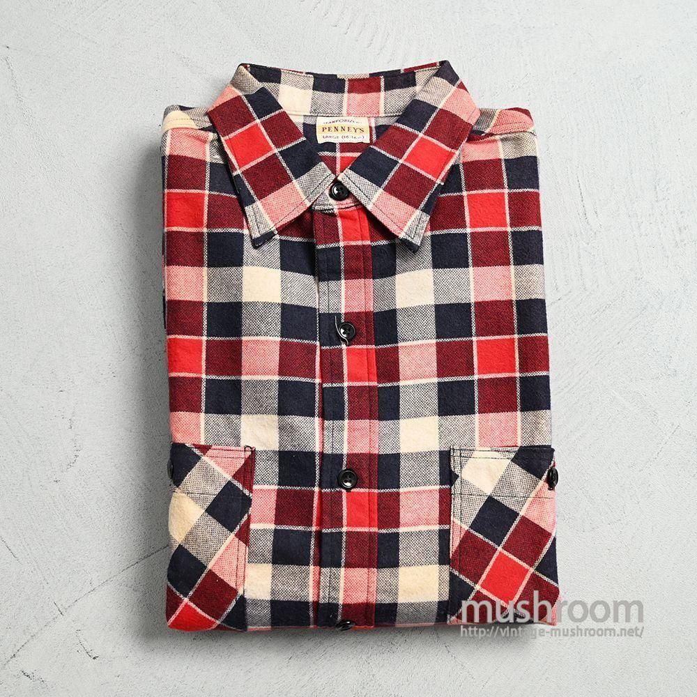 PENNEY'S PLAID PRINT FLANNEL SHIRTDEADSTOCK/LARGE