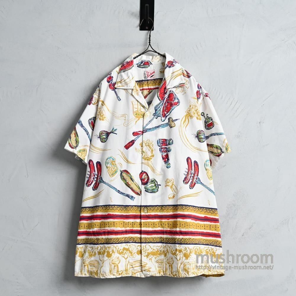 THE BARBEQUER S/S COTTON SHIRT 1960'S/GOOD CONDITION/LARGE