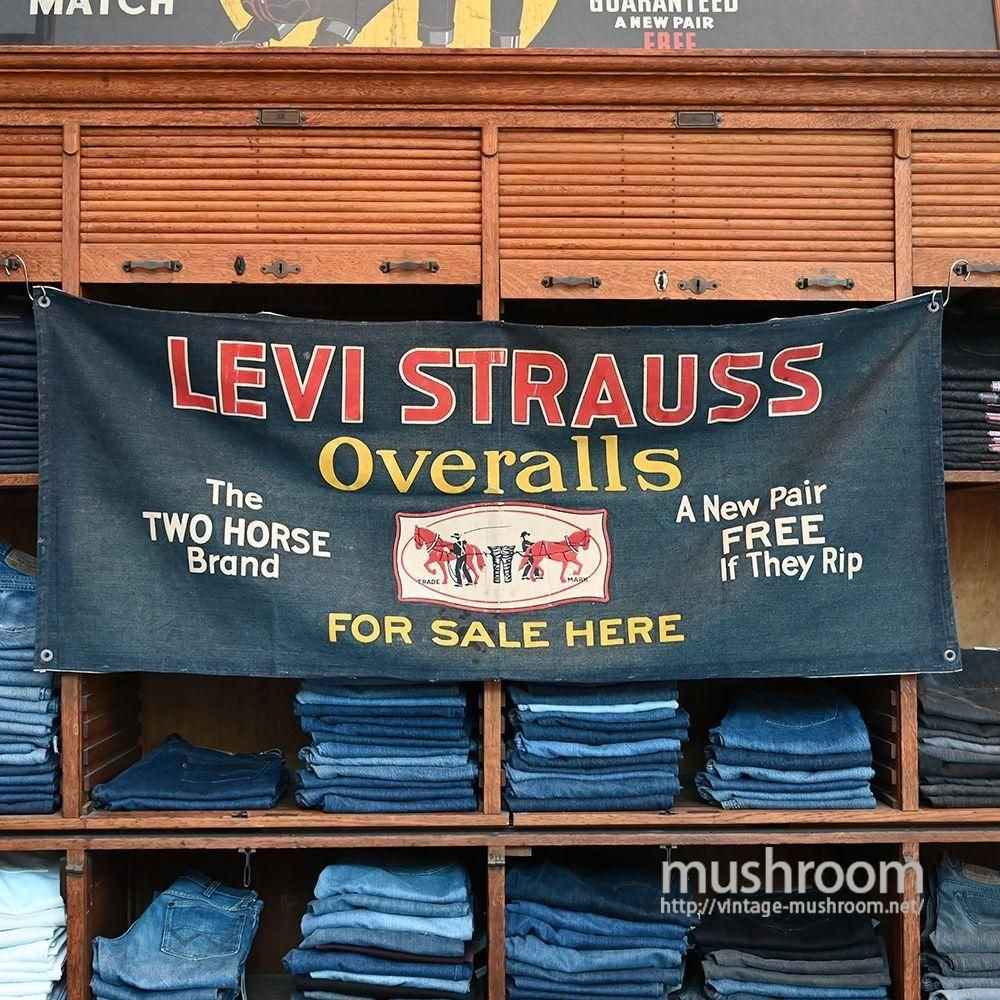 LEVI'S ADVERTISING DENIM BANNER1ST MODEL/1920'S/ALMOST DEADSTOCK
