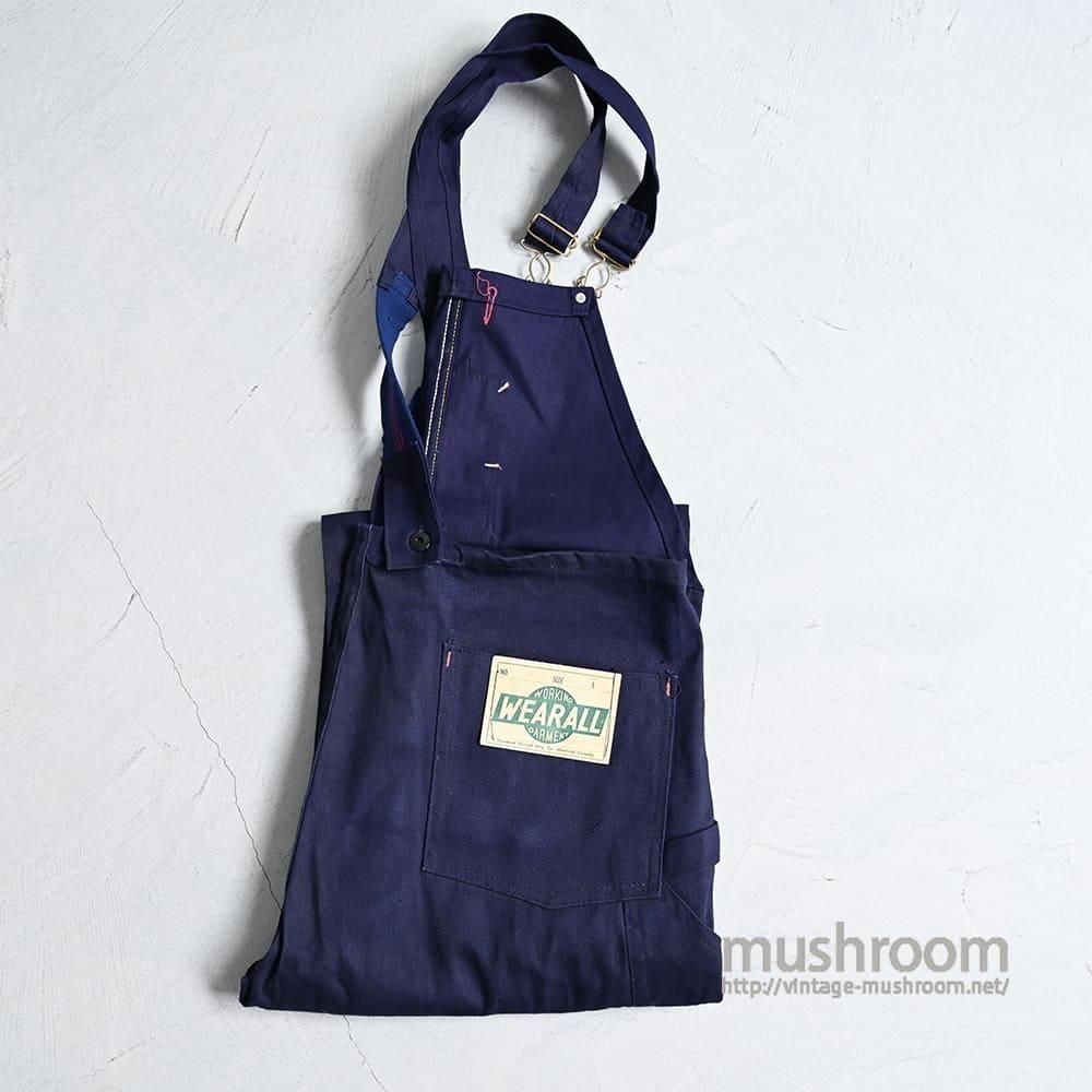 WEARALL NAVY-BLUE COTTON TWILL OVERALLAROUND1950'S/DEADSTOCK/W38