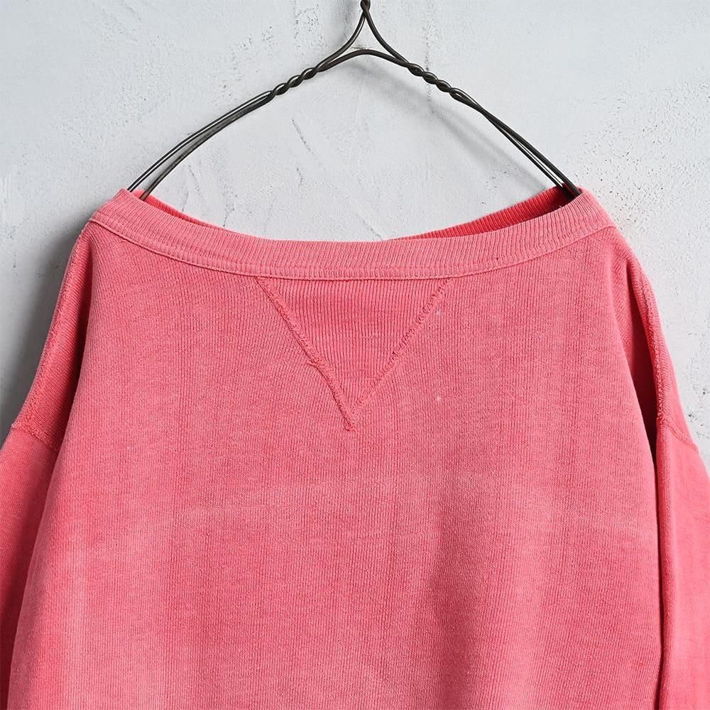 60's Vintage Sweat 前V セットインスリーブ サーモンピンク 60's Vintage Sweat 前V セットインスリーブ サーモンピンク